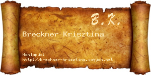 Breckner Krisztina névjegykártya